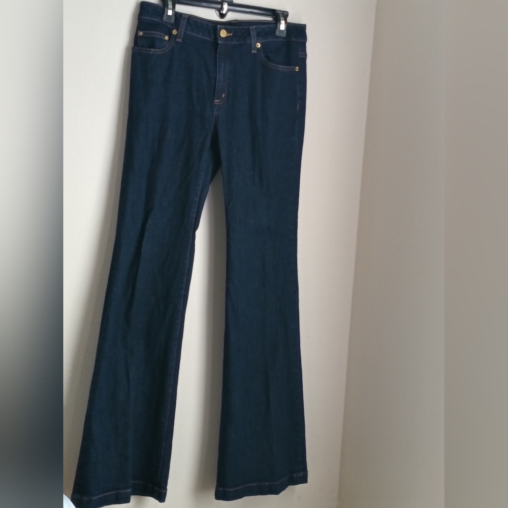 Michael Kors Jeans Women 10 Dark Blue Flare Academia Casual Versatile Rodeo Y2K